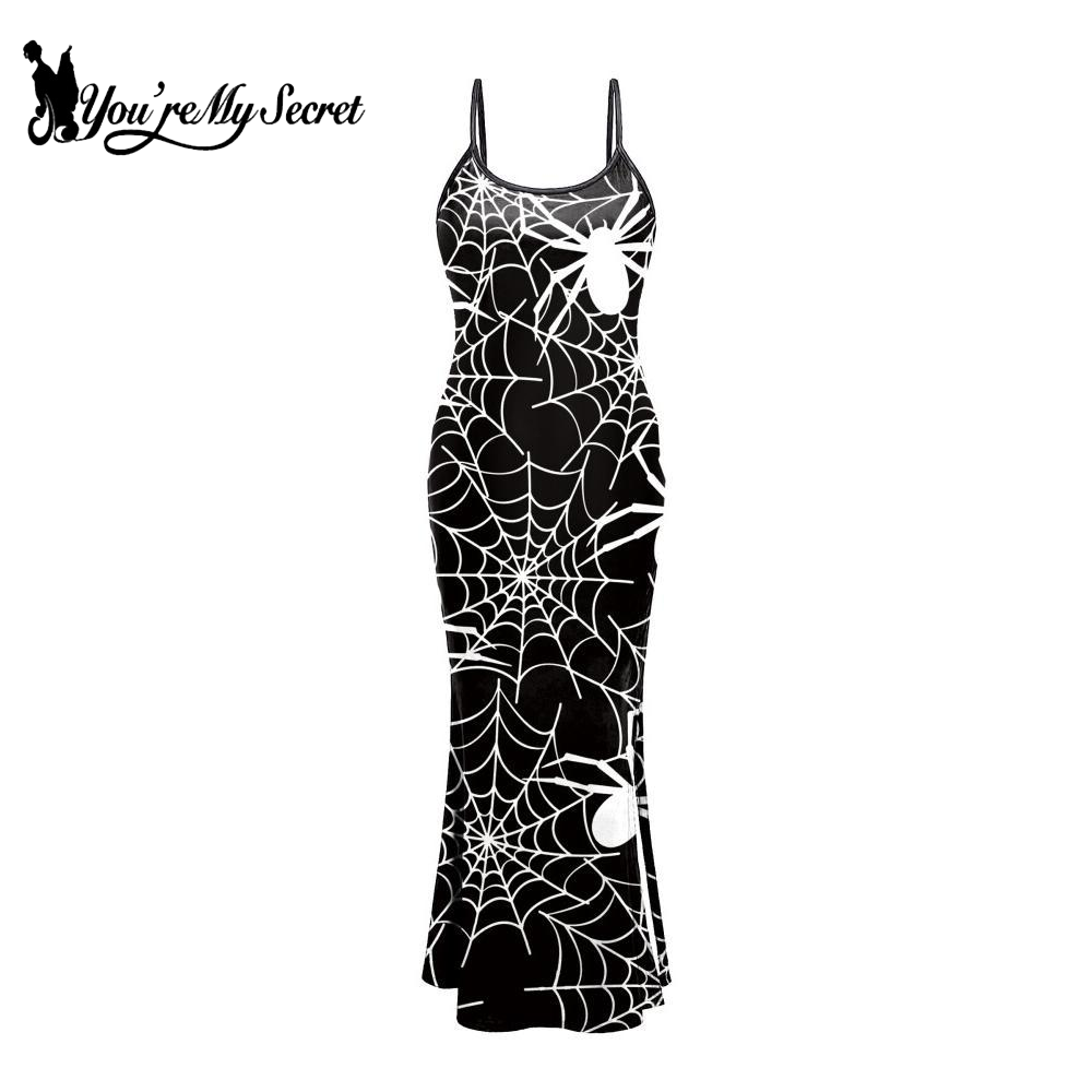 Summer Alt Clothing - [You're My Secret] Gothic-Kleid mit Spinnennetz-Print,