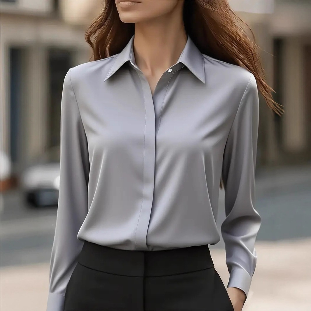 Summer Days Clothing - Damenbluse 2026 Lässig Frühling Herbst Einfarbig