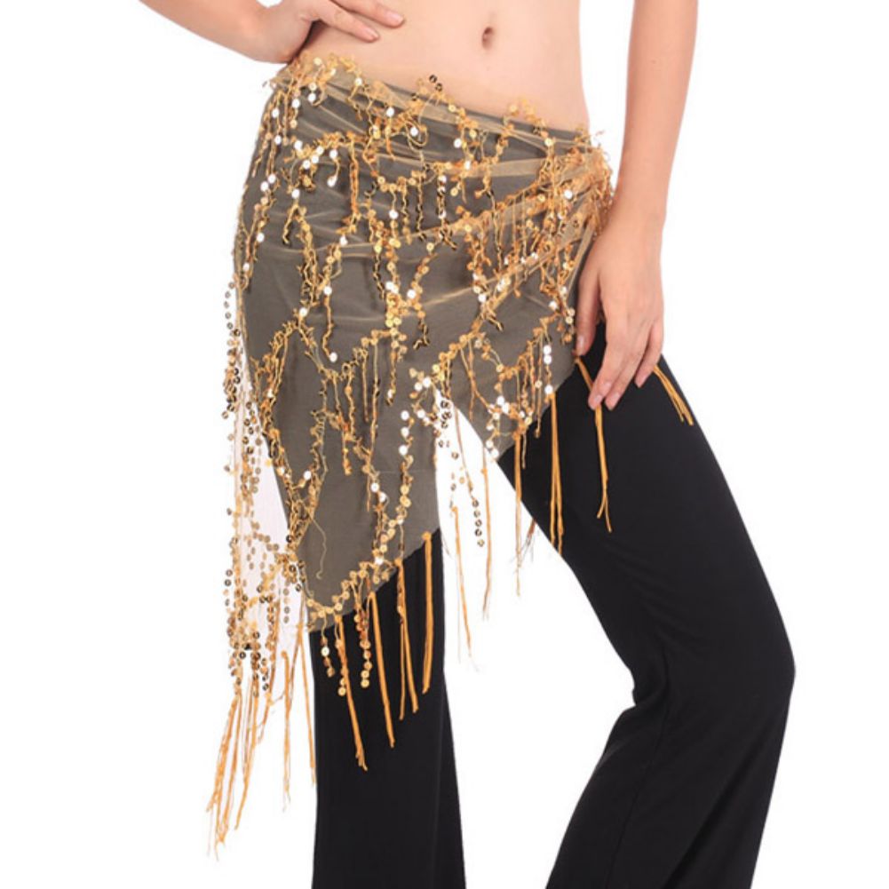 Summer Clothing India - Frauen Bauchtanz Pailletten Gürtel Quaste Taille