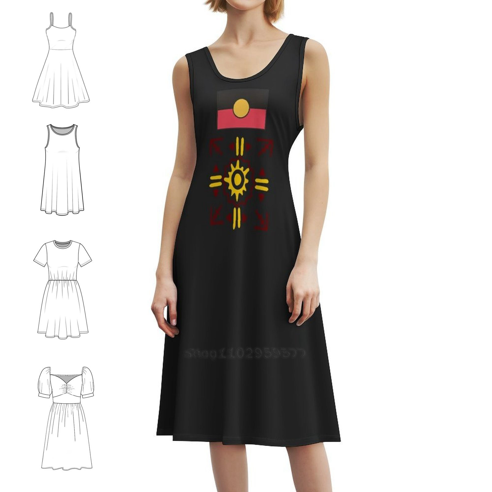 Summer Clothing Women Australia - Aborigine-Minikleid im Preppy-Stil für Damen, A-Linie,