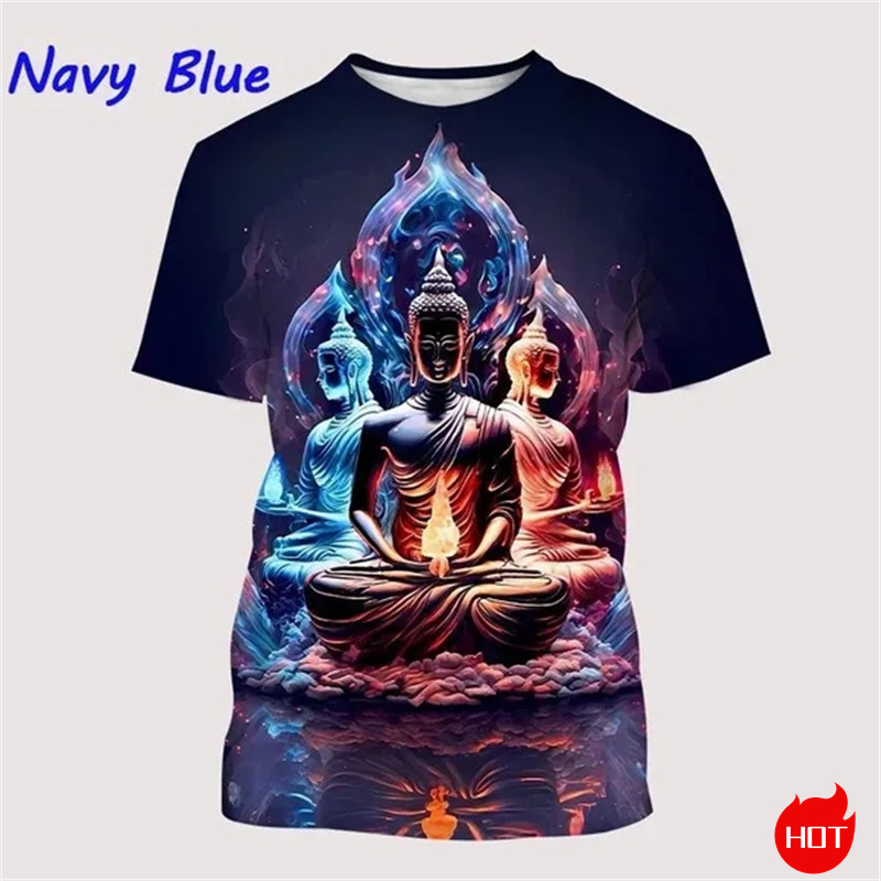 Summer Clothing India - Harajuku 3D-Druck Buddha Shakyamuni buddhistischen T-Shirt