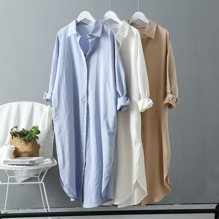 Summer Days Clothing - Damenbluse 2026 – Neuheit: Lässiges, einfarbiges,