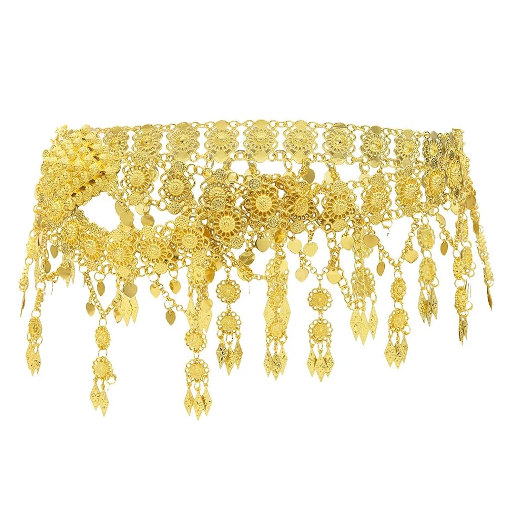 Summer Clothing India - Gold Farbe Ethnische Lange Quaste Bauch