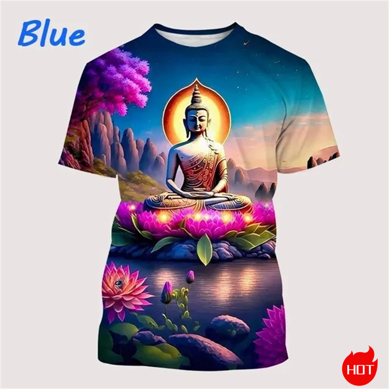 Harajuku 3D-Druck Buddha Shaky – Summer Clothing India Bewertung und Preis