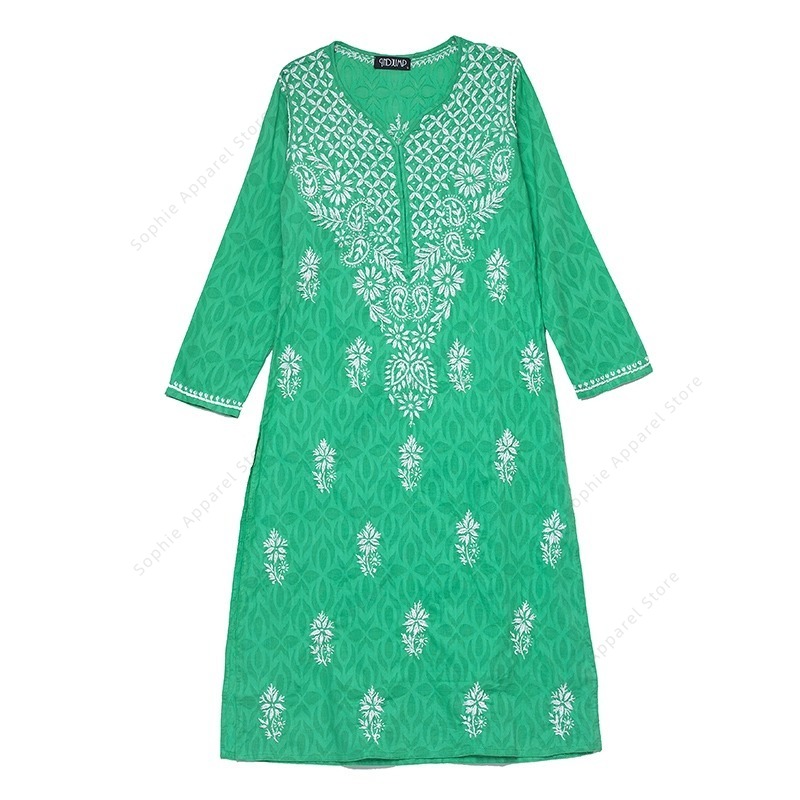 Damen besticktes Kurti indisch – Summer Clothing India Bewertung und Preis
